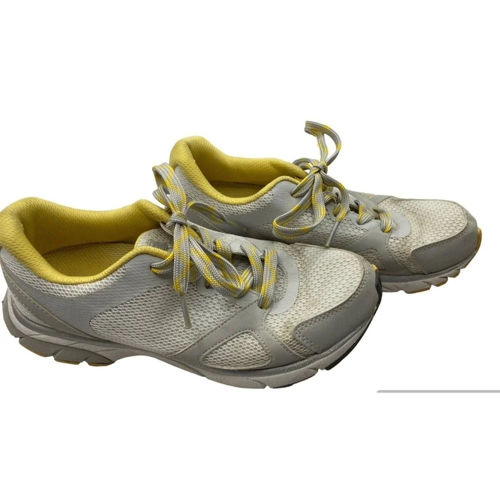 Vionic Tokyo Women‎ Gray Yellow Mesh Athletic Shoes Sneakers Size 7